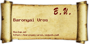 Baronyai Uros névjegykártya